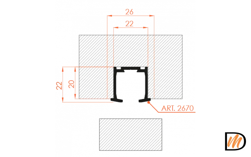 Направляющий профиль TRACK 2670/100, 100см, до 30 кг