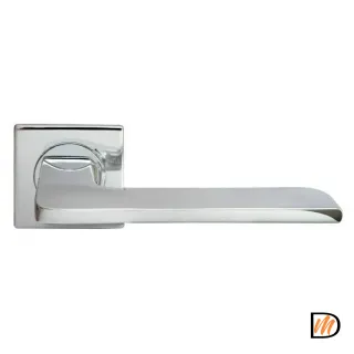 Ручка дверная ROCK NC-8-S CRO раздельная на квадратной розетке, цвет хром, латунь