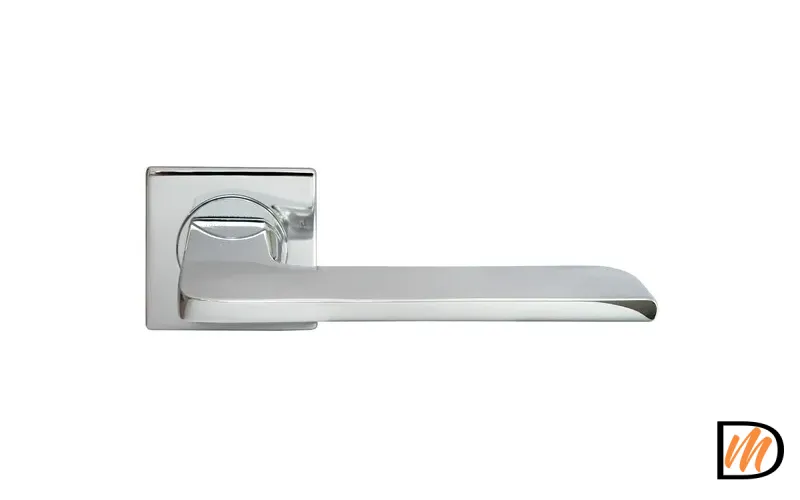 Ручка дверная ROCK NC-8-S CRO раздельная на квадратной розетке, цвет хром, латунь