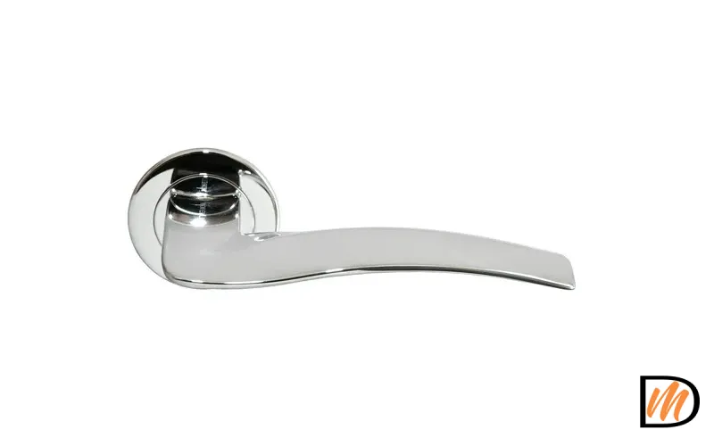 Ручка дверная WAVE NC-6 CRO раздельная на круглом основании, цвет хром, латунь