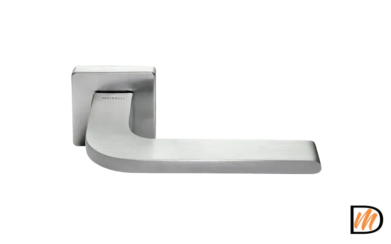 Ручка дверная SPUTNIK S5 CSA раздельная на квадратной розетке, цвет матовый хром, ЦАМ