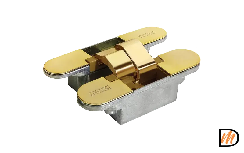 Петля скрытого монтажа HH-18 PG врезная регулируемая вес полотна до 60 кг, цвет золото