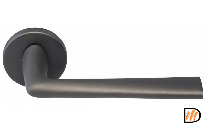 Ручка дверная THE FORCE ANT раздельная на круглой розетке, цвет антрацит, ЦАМ