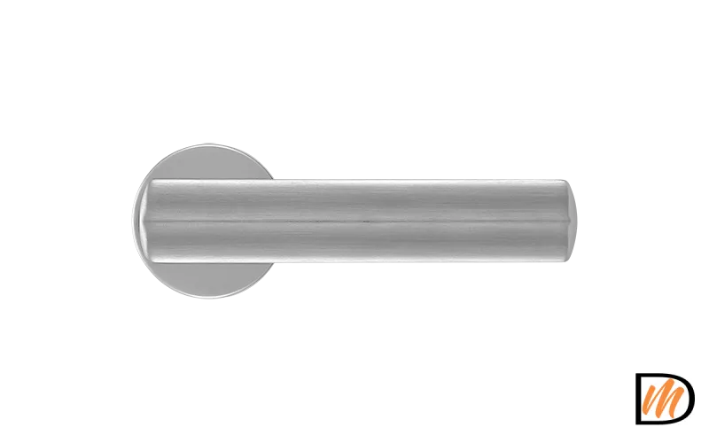 Ручка дверная PANATHENAIC R5 CSA раздельная на круглой розетке, цвет матовый хром, ЦАМ