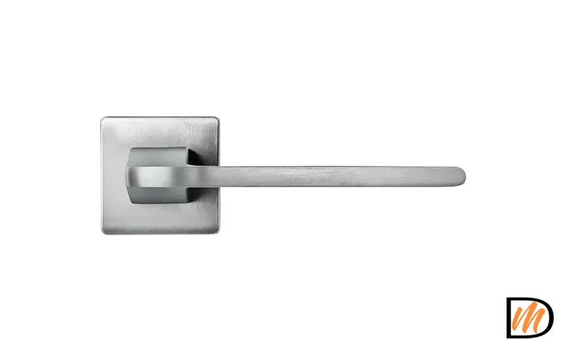 Ручка дверная SPUTNIK S5 CSA раздельная на квадратной розетке, цвет матовый хром, ЦАМ