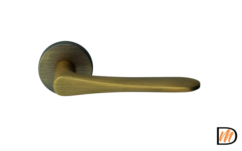 Ручка дверная AULA R5 CAFFE на круглой розетке 7мм, цвет кофе, ЦАМ