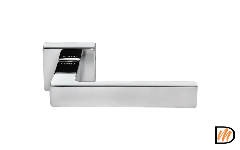 Ручка дверная HORIZONT S5 CRO раздельная на квадратной розетке, цвет хром, ЦАМ