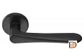 Ручка дверная AULA R5 NERO раздельная на круглой на розетке, цвет черный, ЦАМ