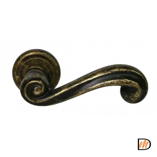 Ручка дверная PLAZA CC-1 OBA раздельная на круглой розетке цвет античная бронза, латунь