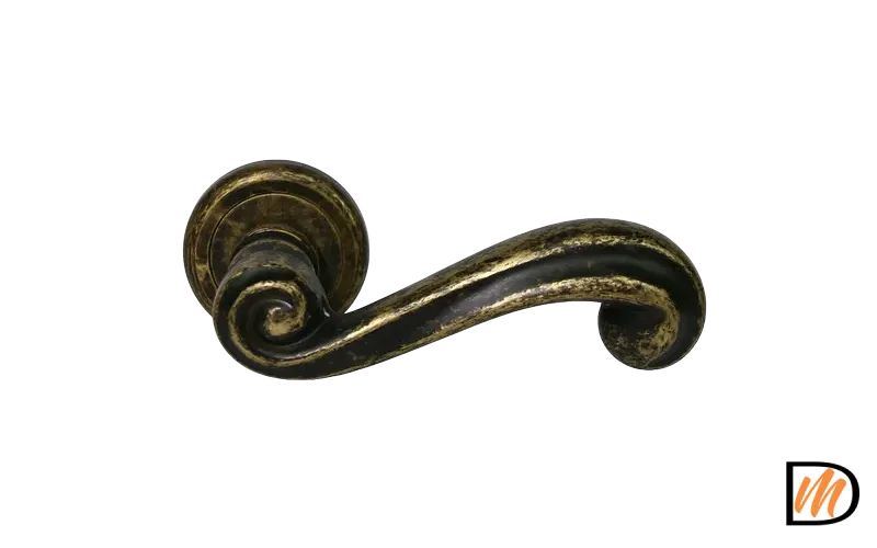 Ручка дверная PLAZA CC-1 OBA раздельная на круглой розетке цвет античная бронза, латунь