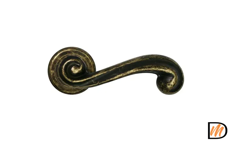 Ручка дверная PLAZA CC-1 OBA раздельная на круглой розетке цвет античная бронза, латунь