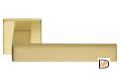 Ручка дверная HORIZONT S5 OSA раздельная на квадратной розетке 7 мм, цвет матовое золото, латунь