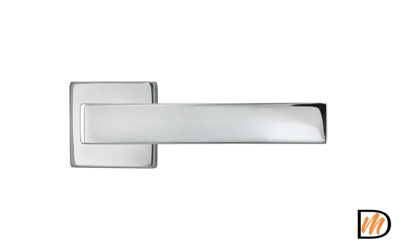 Ручка дверная HORIZONT S5 CRO раздельная на квадратной розетке, цвет хром, ЦАМ