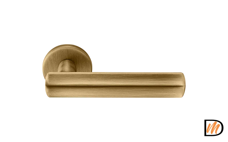 Ручка дверная PANATHENAIC R5 CAFFE раздельная на круглой розетке, цвет кофе, ЦАМ