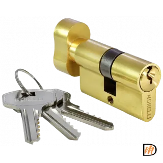 50CK PG, ключевой цилиндр с заверткой (50 мм), цвет - золото