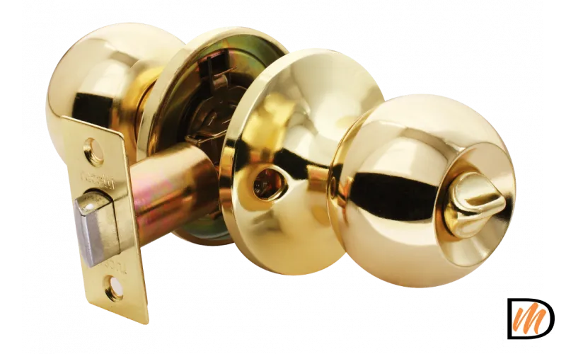 HK-01 WC PG, ручка-шар, комплект с механизмом фиксатор WС, цвет - золото