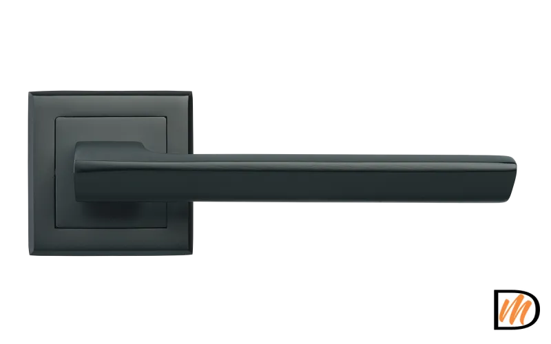 RAP 21-S BL, ручка дверная на квадратной розетке 10 мм, цвет - черный