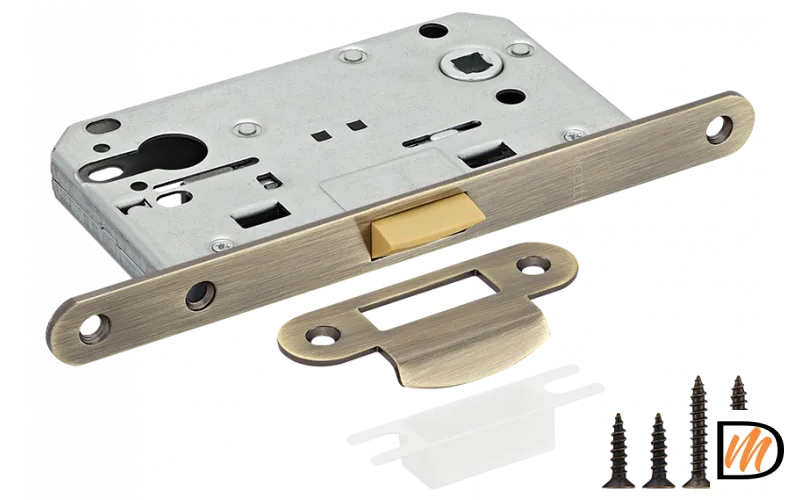 RP1885 AB, защелка бесшумная под цилиндр, цвет - античная бронза