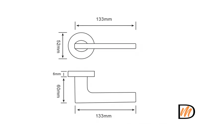 RAP 31 SLIM-R SC, ручка дверная на круглой розетке 6 мм, цвет - мат.хром