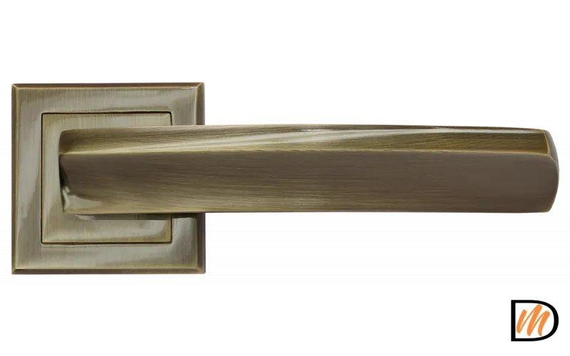 RAP 11-S AB, ручка дверная на квадратной розетке 10 мм, цвет - античная бронза