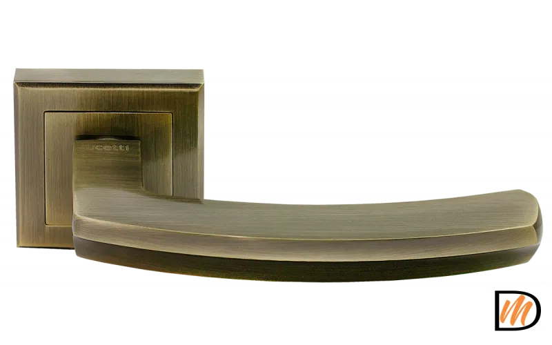 RAP 11-S AB, ручка дверная на квадратной розетке 10 мм, цвет - античная бронза