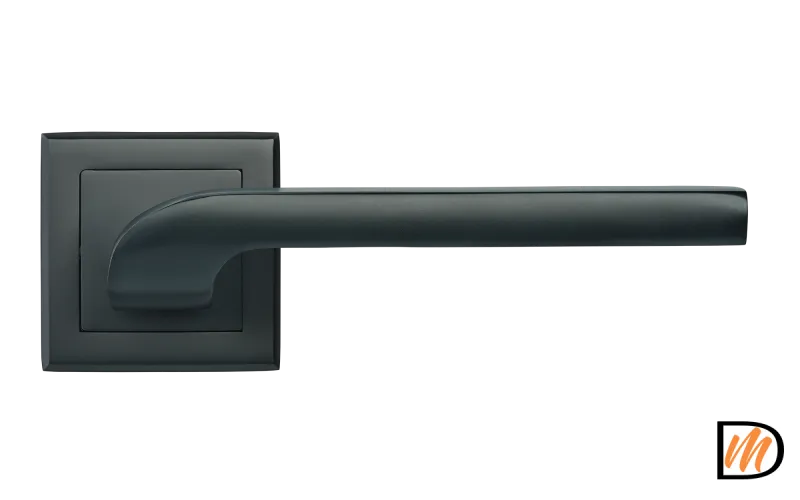 RAP 24-S BL, ручка дверная на квадратной розетке 10 мм, цвет - черный