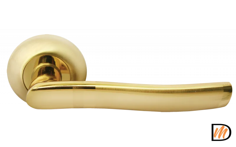 RAP 3 SG/GP, ручка дверная на круглой розетке 10 мм, цвет - мат.золото/золото