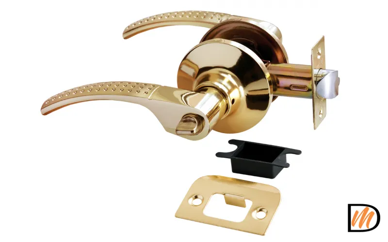 HK-04 WC SG/GP, ручка нажимная, комплект с механизмом фиксатор WC, цвет -  мат.золото/золото