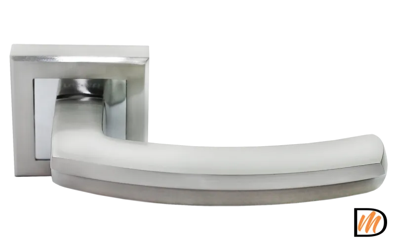 RAP 11-S SN/CP, ручка дверная на квадратной розетке 10 мм, цвет - бел. никель/хром