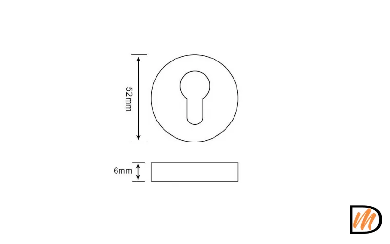 RAP KH SLIM-R BL, накладка на евроцилиндр на круглой розетке 6 мм, цвет - черный