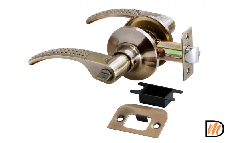 HK-04 WC AB, ручка нажимная, комплект с механизмом фиксатор WC, цвет - античная бронза