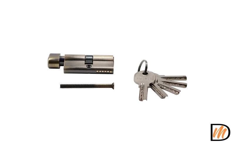 HS R60CK AB, ключевой цилиндр высокой секретности с заверткой (60мм), цвет - античная бронза