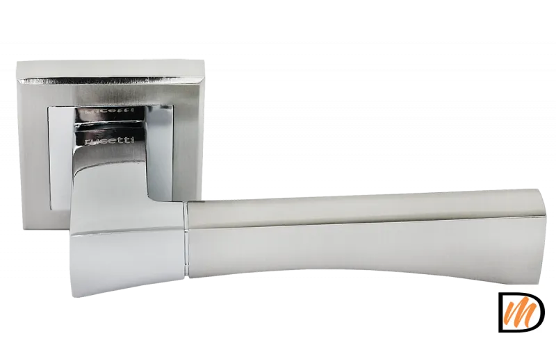 RAP 12-S SN/CP, ручка дверная на квадратной розетке 10 мм, цвет - бел. никель/хром