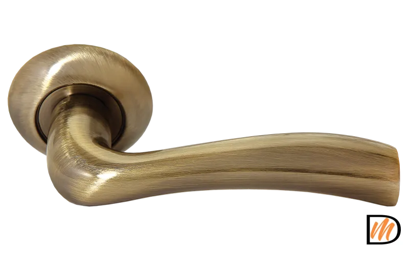 RAP 19 AB, ручка дверная на круглой розетке 10 мм, цвет - античная бронза