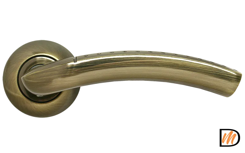 RAP 7 AB, ручка дверная на круглой розетке 10 мм, цвет - античная бронза