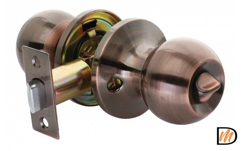 HK-01 WC AC, ручка-шар, комплект с механизмом фиксатор WС, цвет - античная медь