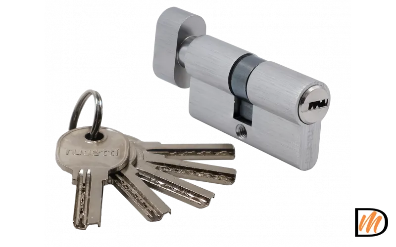 R60CK SN, ключевой цилиндр с заверткой 60 мм, цвет - матовый никель