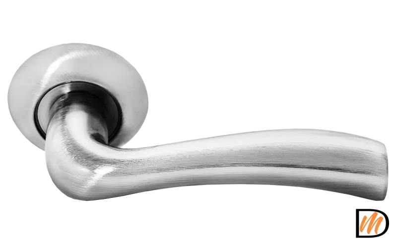 RAP 19 SN/CP, ручка дверная на круглой розетке 10 мм, цвет - бел. никель/хром