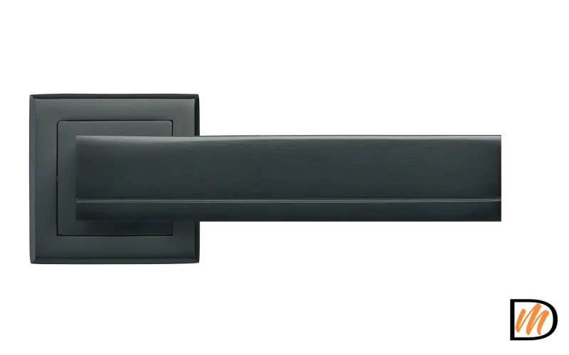 RAP 22-S BL, ручка дверная на квадратной розетке 10 мм, цвет - черный