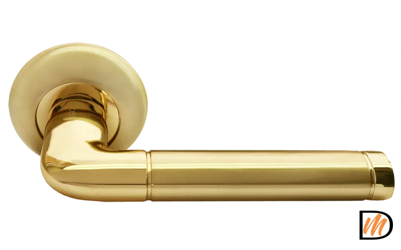 RAP 2 SG/GP, ручка дверная на круглой розетке 10 мм, цвет - мат.золото/золото