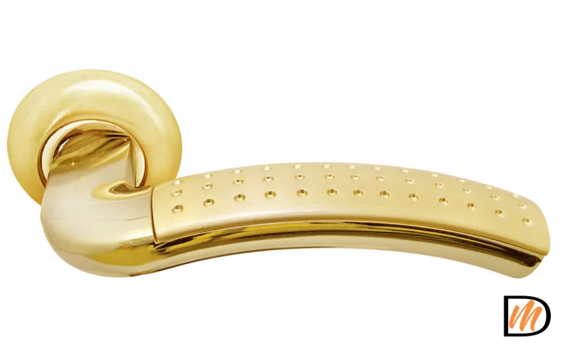 RAP 7 SG/GP, ручка дверная на круглой розетке 10 мм, цвет - мат.золото/золото