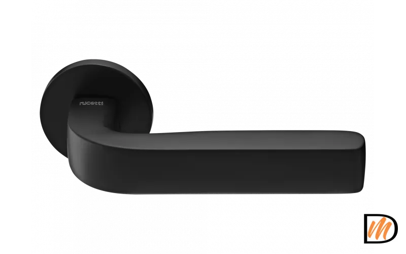 RAP 29 SLIM-R BL, ручка дверная на круглой розетке 6 мм, цвет - черный