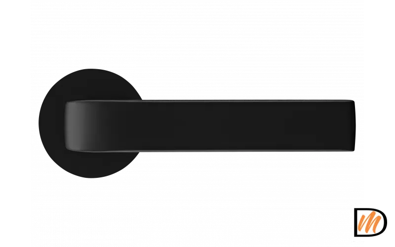 RAP 29 SLIM-R BL, ручка дверная на круглой розетке 6 мм, цвет - черный