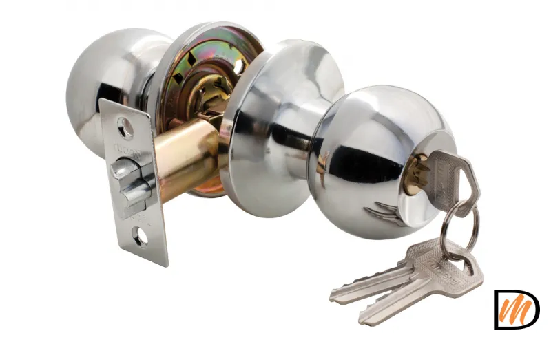 HK-01 L PC, ручка-шар, комплект с механизмом ключ-фиксатор, цвет - хром