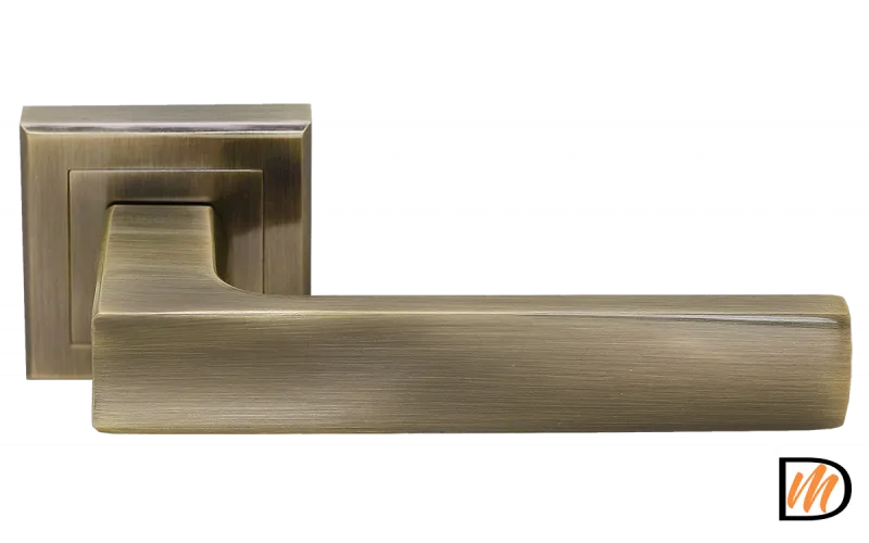 RAP 14-S AB, ручка дверная на квадратной розетке 10 мм, цвет - античная бронза