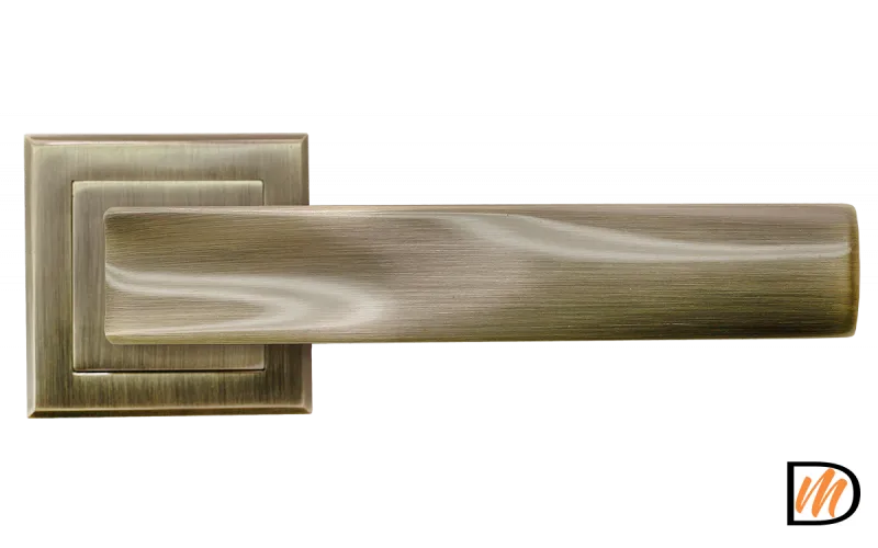 RAP 14-S AB, ручка дверная на квадратной розетке 10 мм, цвет - античная бронза