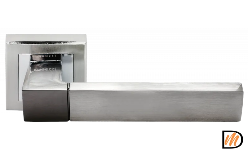 RAP 16-S SN/CP, ручка дверная на квадратной розетке 10 мм, цвет - бел. никель/хром