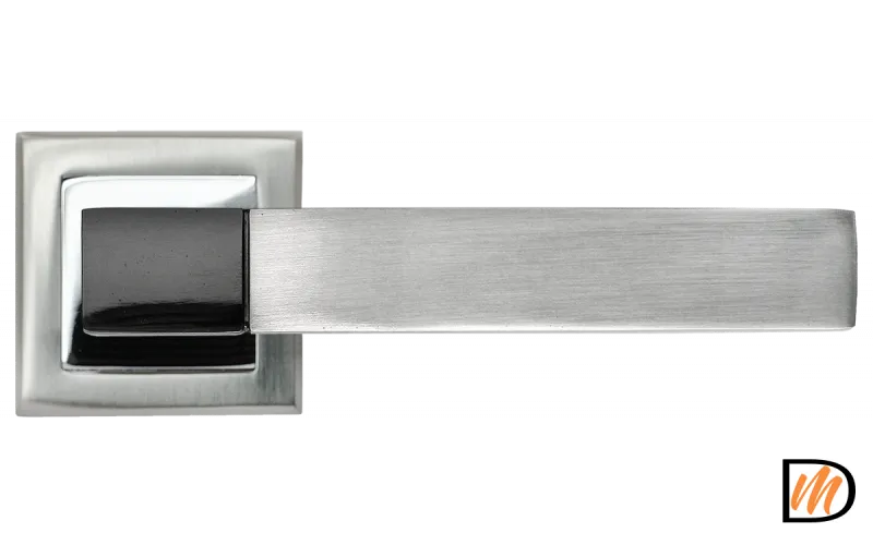 RAP 16-S SN/CP, ручка дверная на квадратной розетке 10 мм, цвет - бел. никель/хром