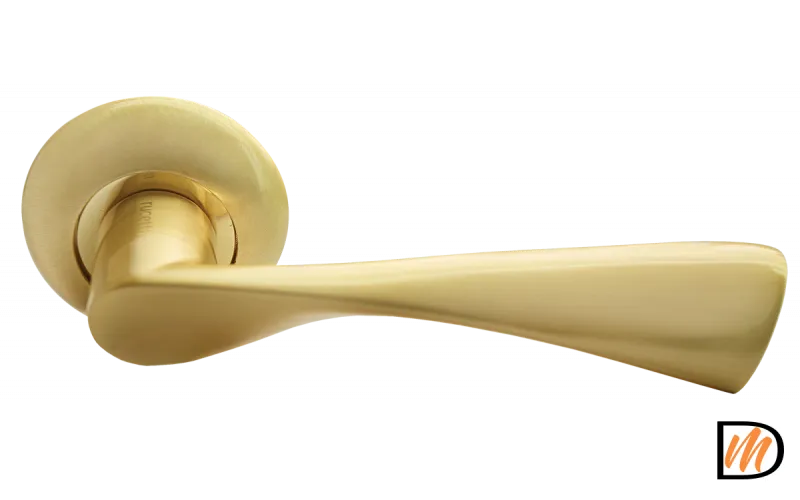 RAP 1 SG, ручка дверная на круглой розетке 10 мм, цвет - мат.золото