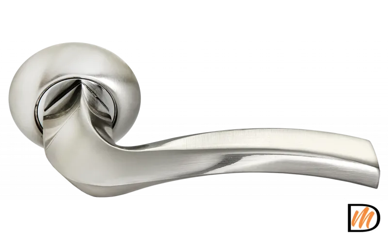 RAP 20 SN/CP, ручка дверная на круглой розетке 10 мм, цвет - бел. никель/хром